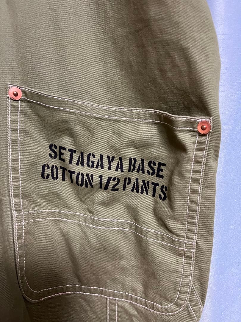 世田谷ベースコットンハーフパンツオーバーオール　M size