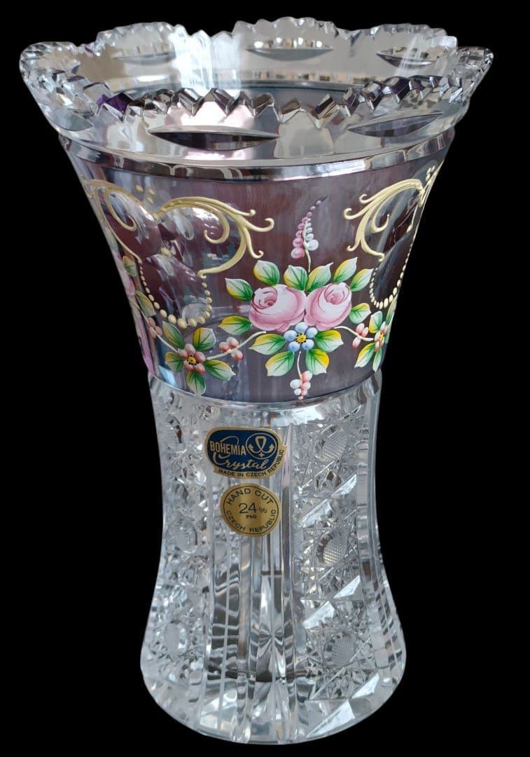 【Bohemia Crystal】ラスカ ボヘミアクリスタル 花瓶 未使用品