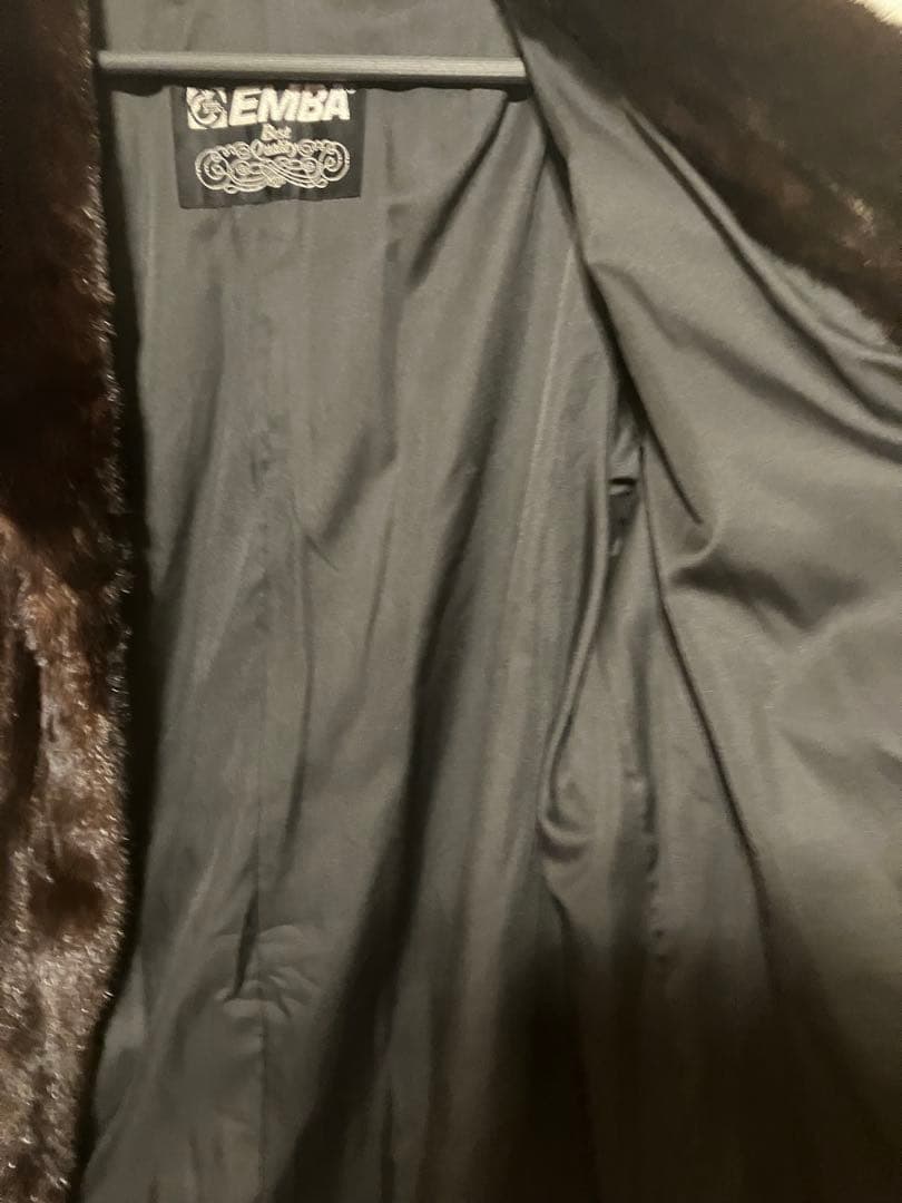 EMBA ブラックミンクファーコート　毛皮コート