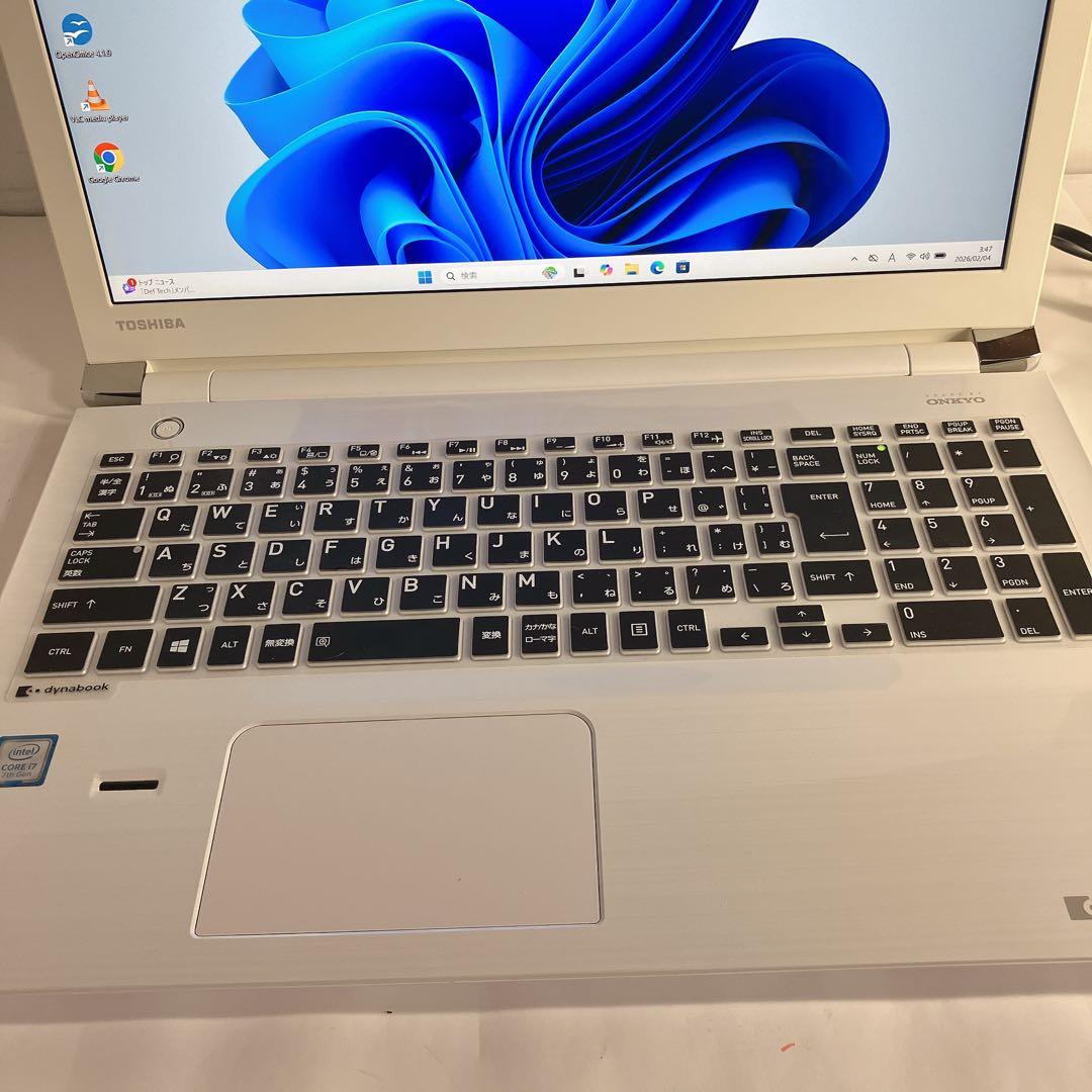 【7世代i7×SSD500GB 】ダイナブックWin11 カメラDVD搭載