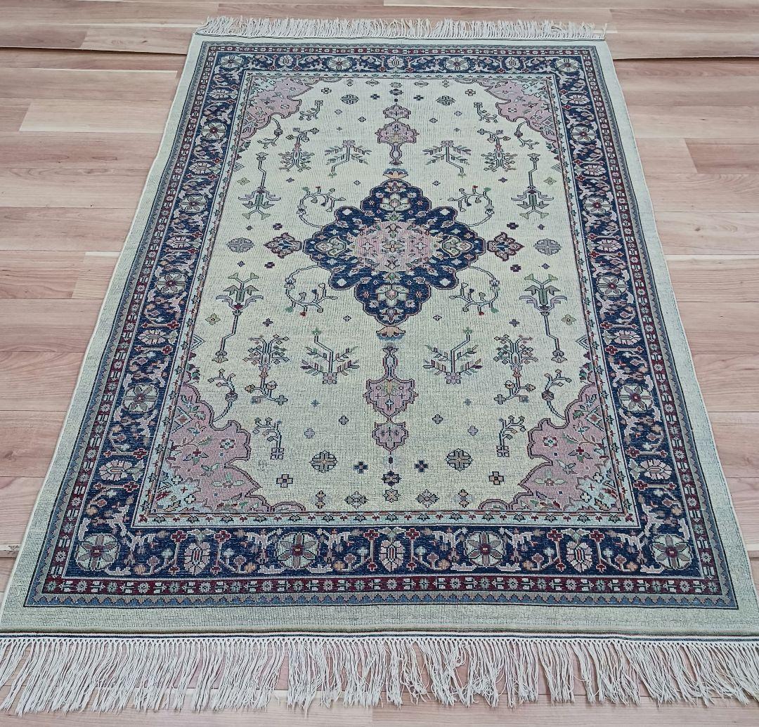 Y3059 パキスタン絨毯 182×125㎝ ウール 手織り トライバルラグ