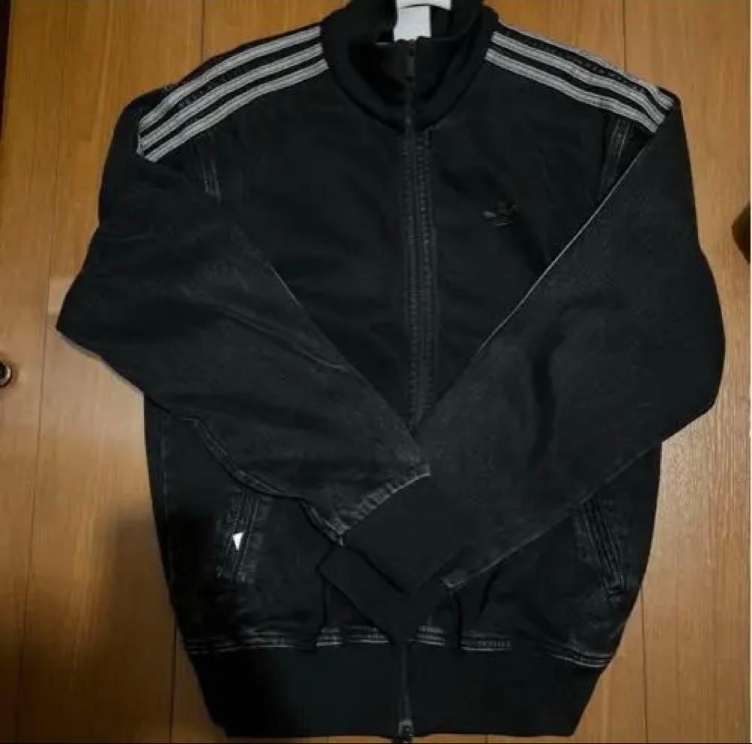 アディダス アディカラーデニムジャケット　ファイヤーバードトラックトップ　M