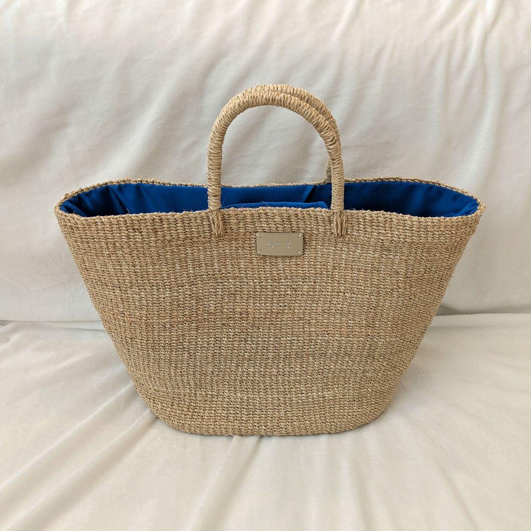 美品　agnès b.VOYAGE　アニエスベー　スカーフ　かごバッグ　天然素材