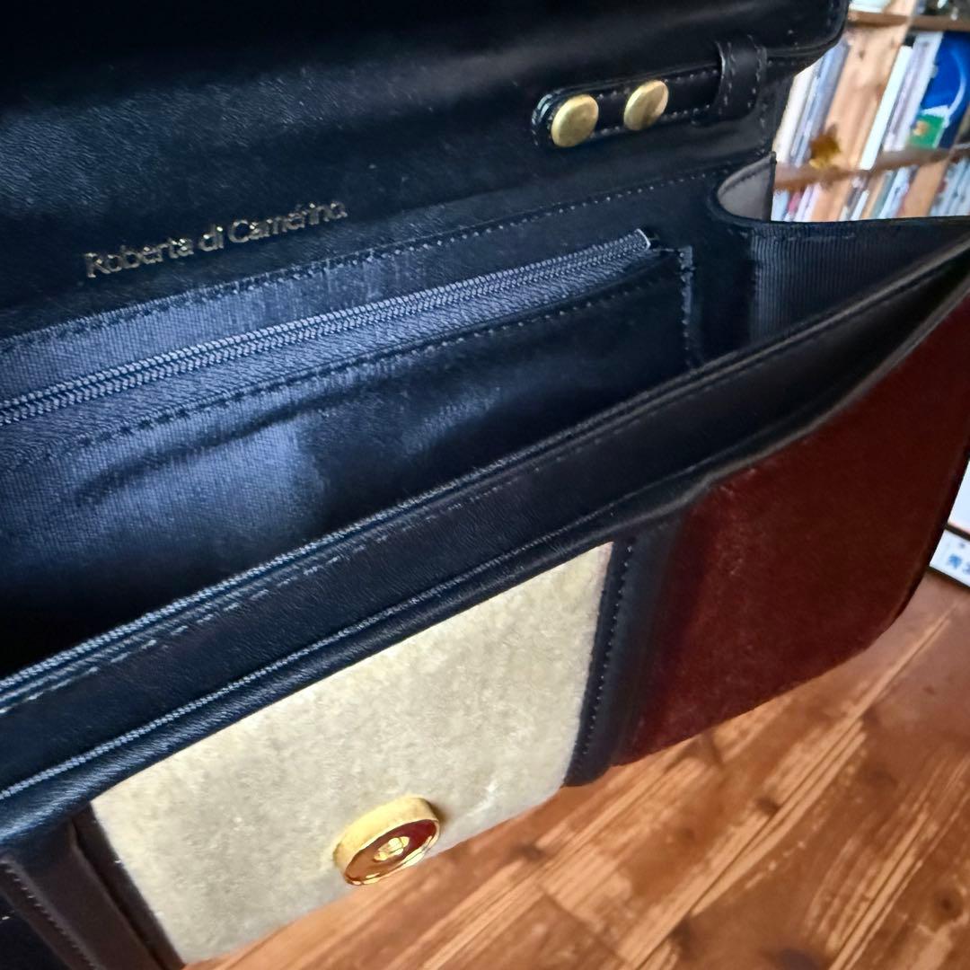 ヴィンテージロベリタディカメリーノハンドバッグ　パーティバッグ　牛革別珍　綺麗目