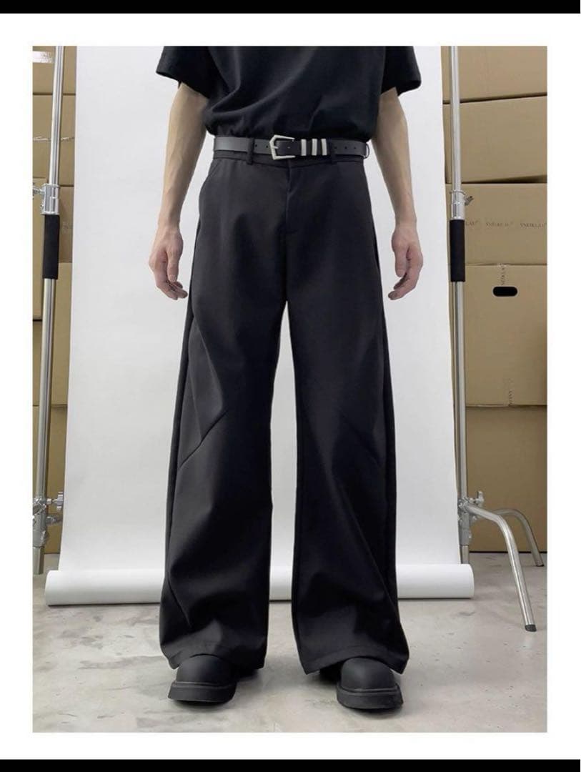 SNEAKLAU- DEFORMATION WIDE PANTS（BLACK）