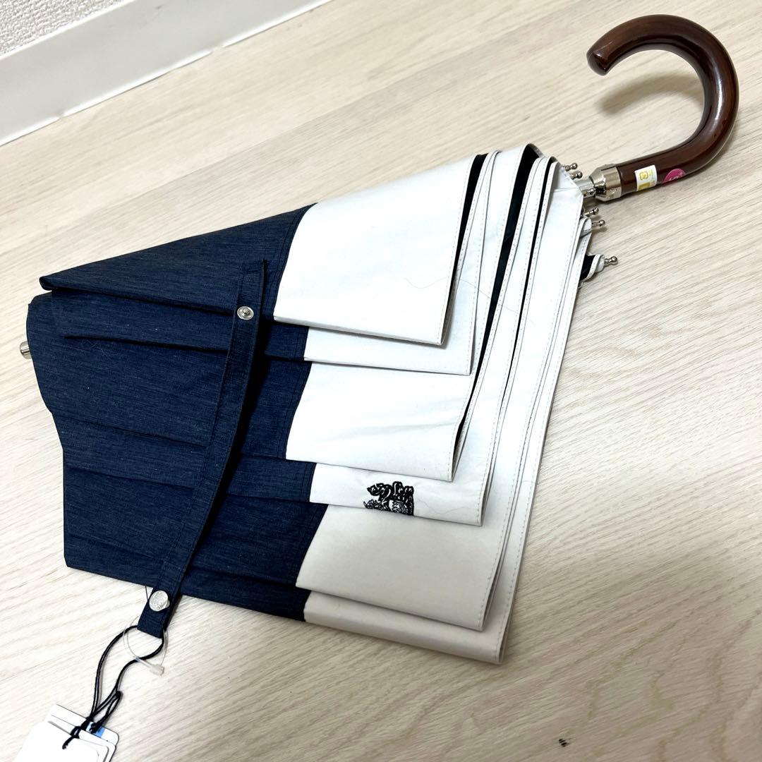 新品アクアスキュータム 楽折凛折りたたみ傘 一級遮光傘 晴雨兼用 雨傘 軽量 紺