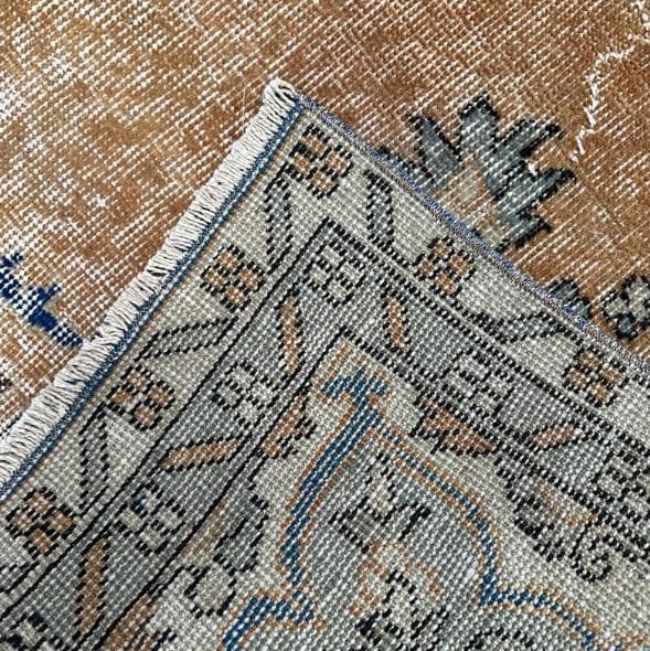 トルコ製ヴィンテージラグ992 超大判 レア キャメル オレンジ ネイビー