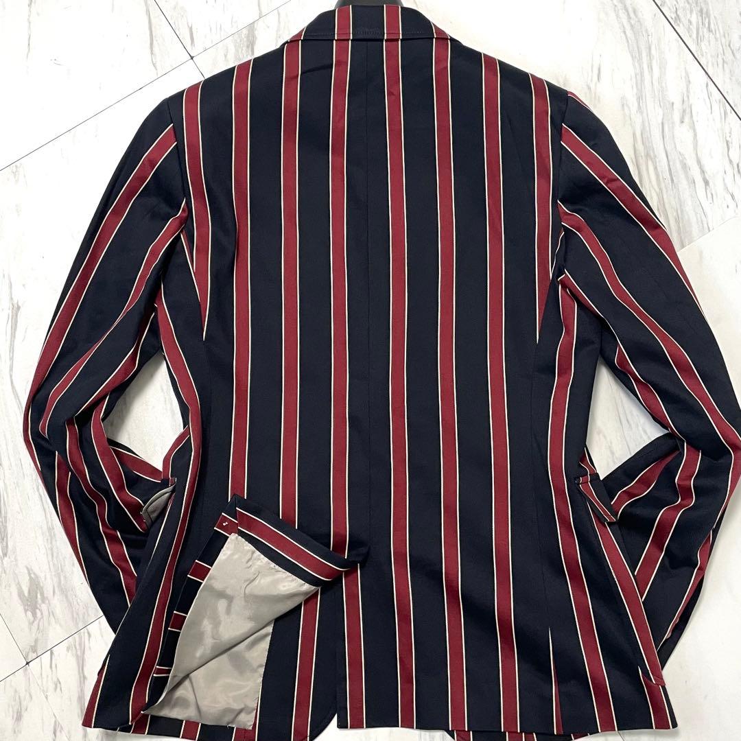 極美品 希少L⭐️フレッドペリー テーラードジャケット 銀ボタン 太ストライプ