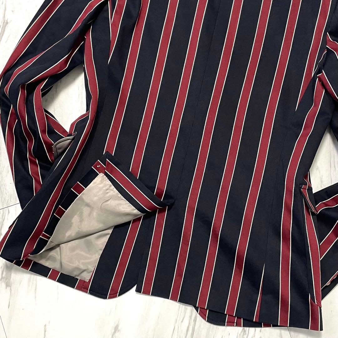 極美品 希少L⭐️フレッドペリー テーラードジャケット 銀ボタン 太ストライプ