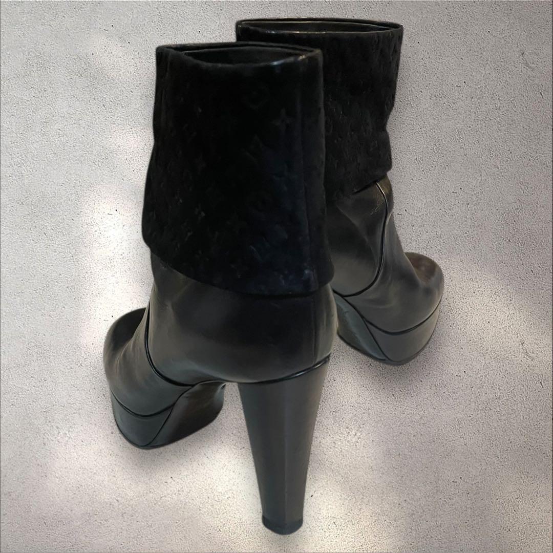 LOUIS VUITTON 24cmレザースエードブーティ37サイズ　付属品有