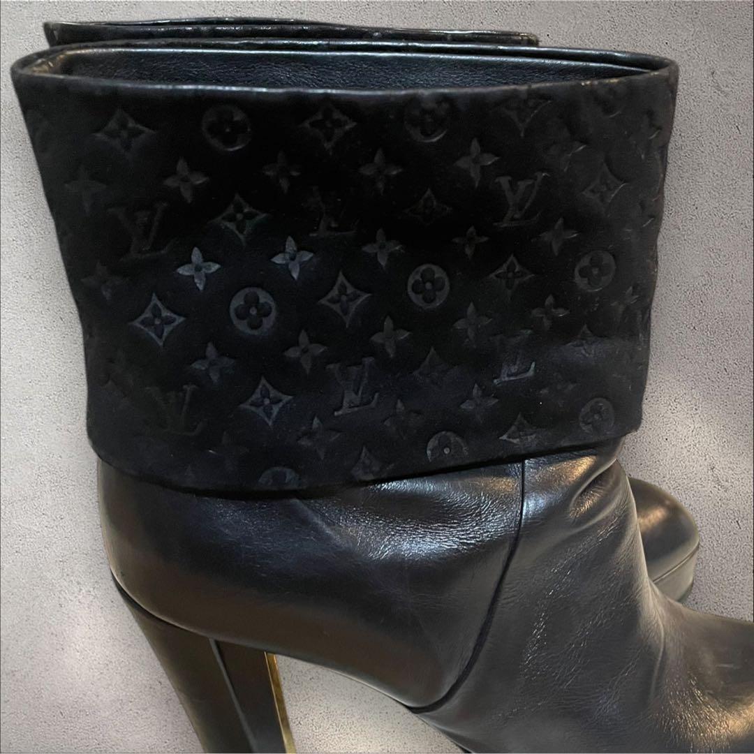 LOUIS VUITTON 24cmレザースエードブーティ37サイズ　付属品有