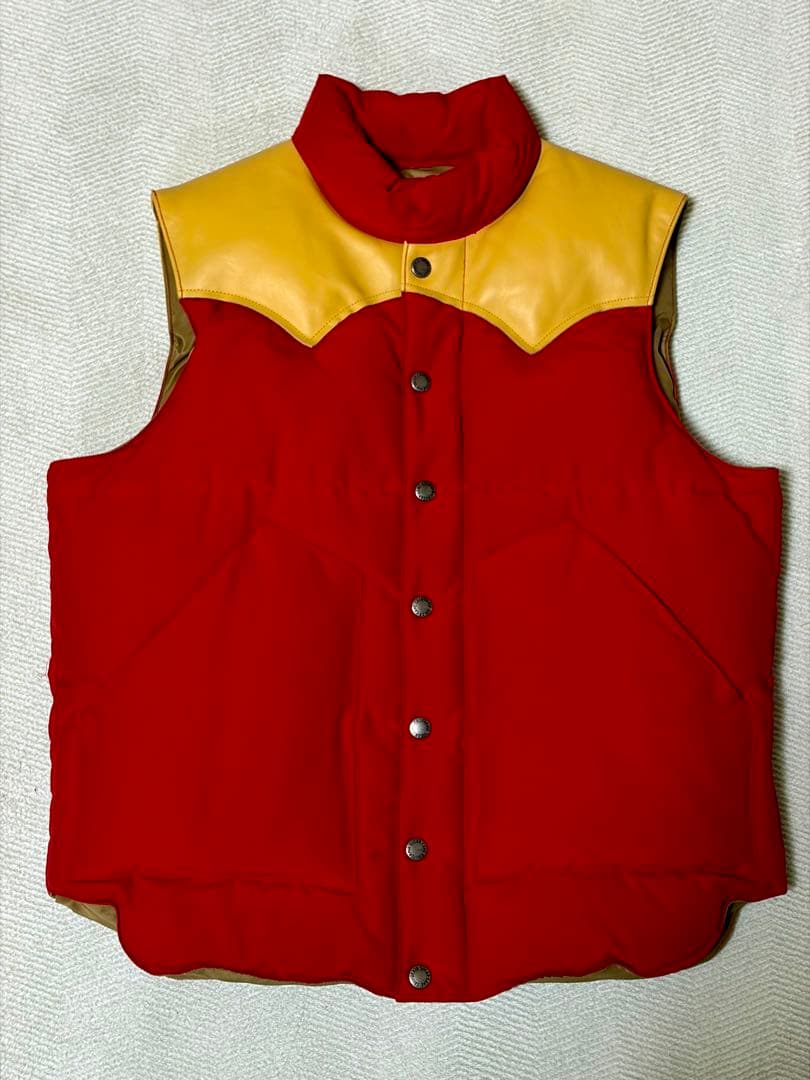 Sugar Cane レザーヨーク ダウンベスト M 赤 シュガーケーン