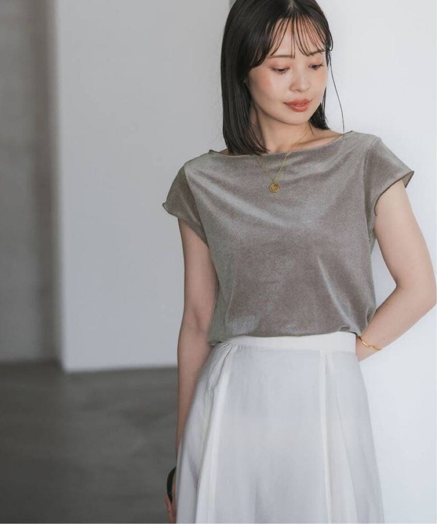 NOBLE ノーブル シアーベロアキャップスリーブTee 完売品