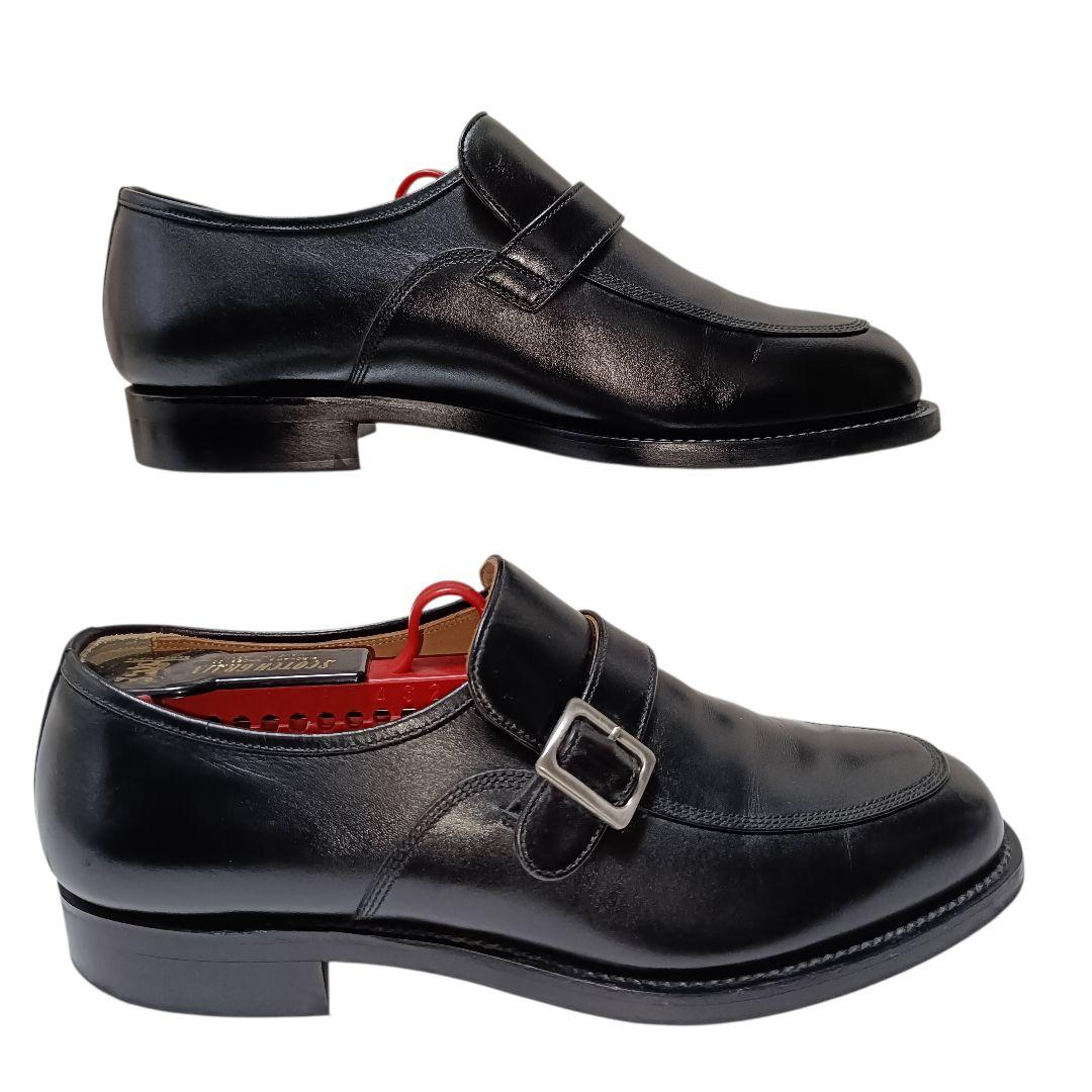 スコッチグレイン　U　モンク　ビジネス　ストラップ　黒　24.5㎝　EEE