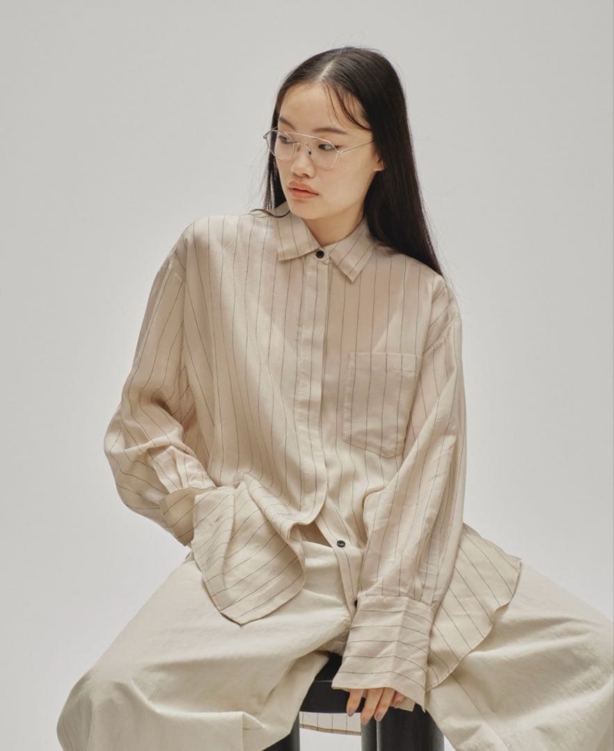 トップス todayful Stripe silky shirts