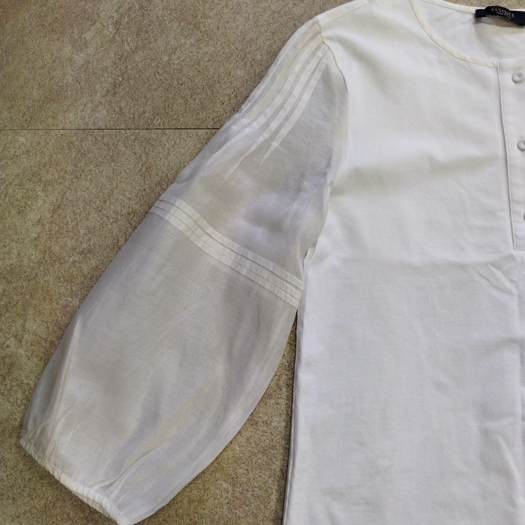 ペゼリコ ペセリコ PESERICO ホワイト バルーンスリーブ シャツ 38