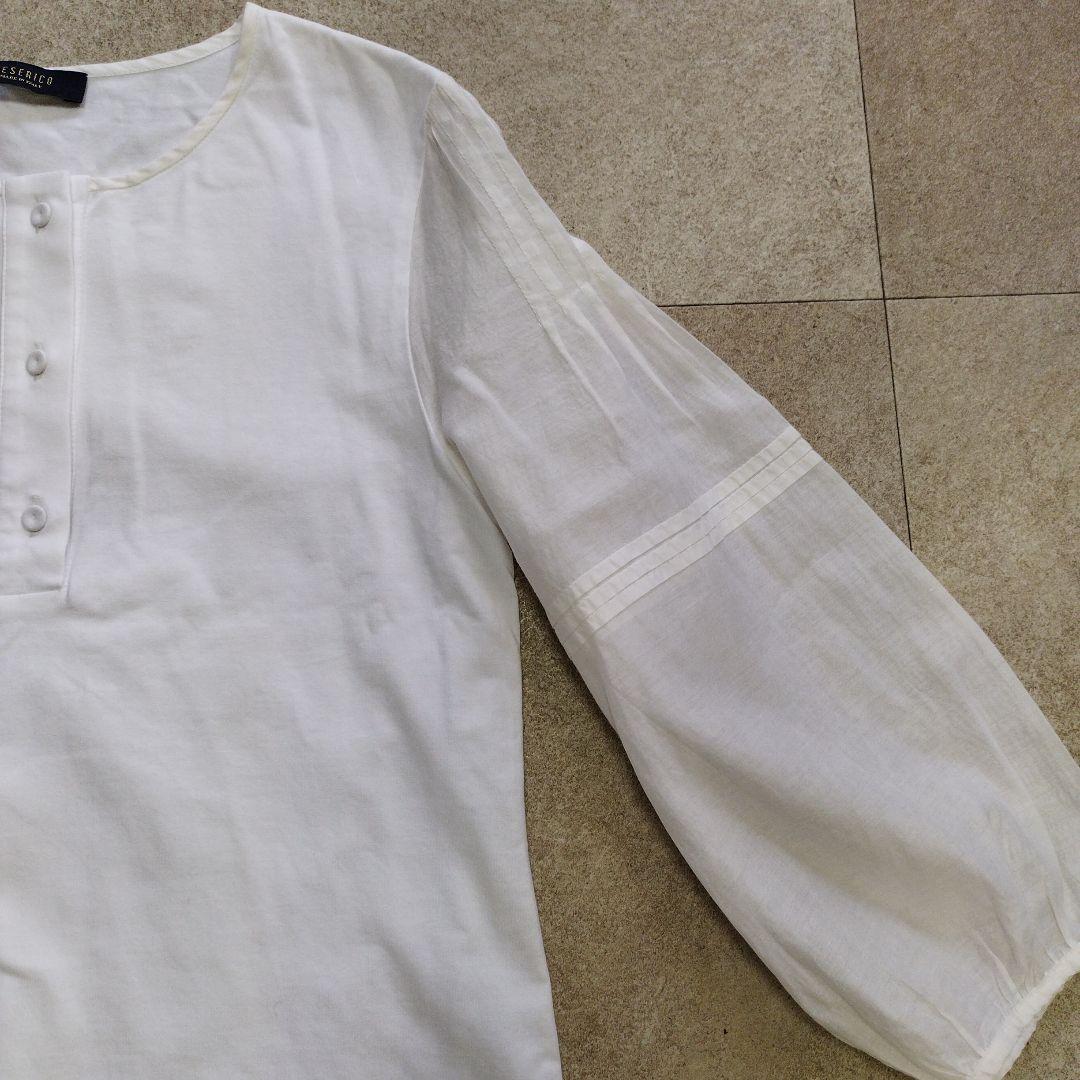 ペゼリコ ペセリコ PESERICO ホワイト バルーンスリーブ シャツ 38