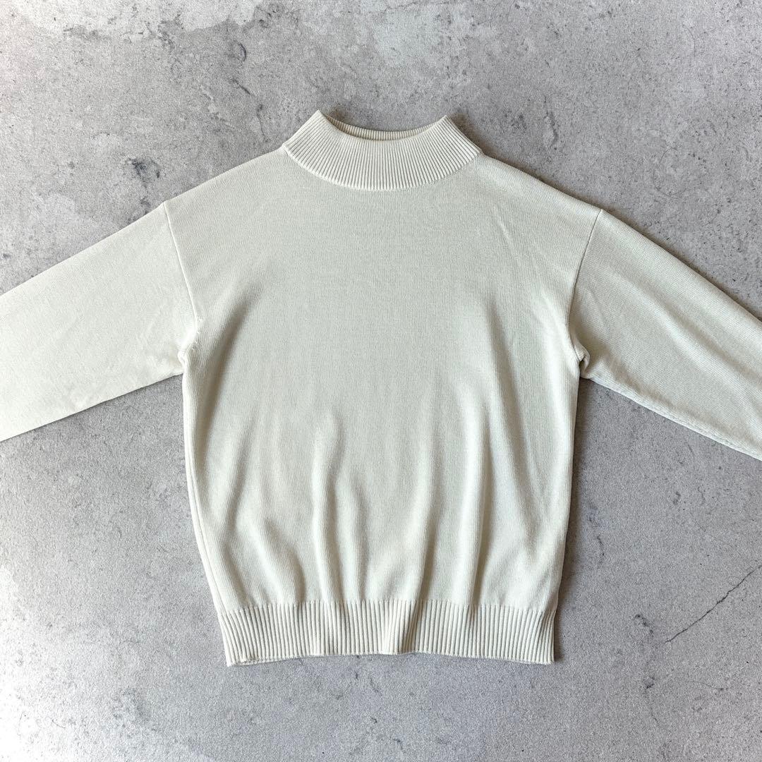 美品 イレーヴ Y 日本製 サイズ4 ウール モックネック ニット セーター 白
