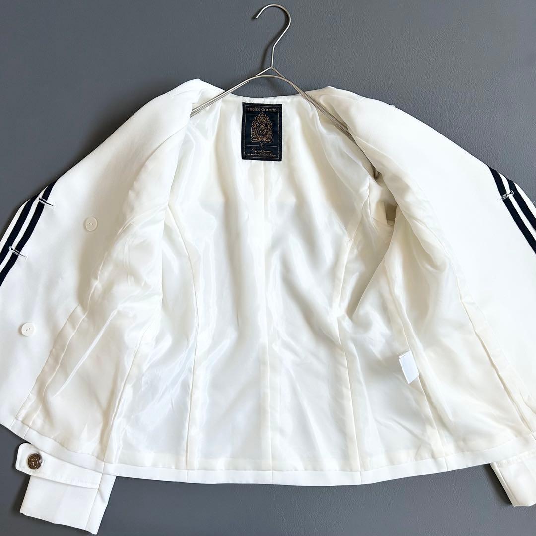 1183y美品 レピピアルマリオ セーラー卒服3点セットアップ 白 150