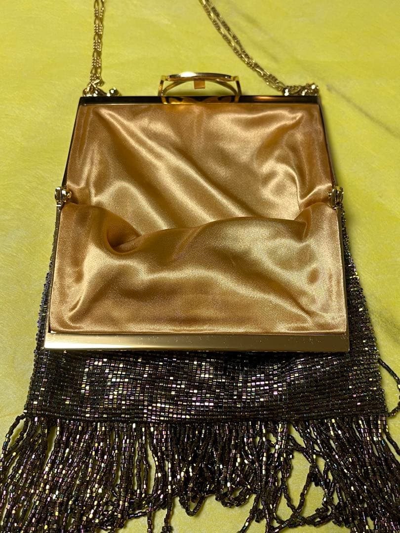 デリカ　ビーズバッグ　パーティーバッグ　フリンジ　美品