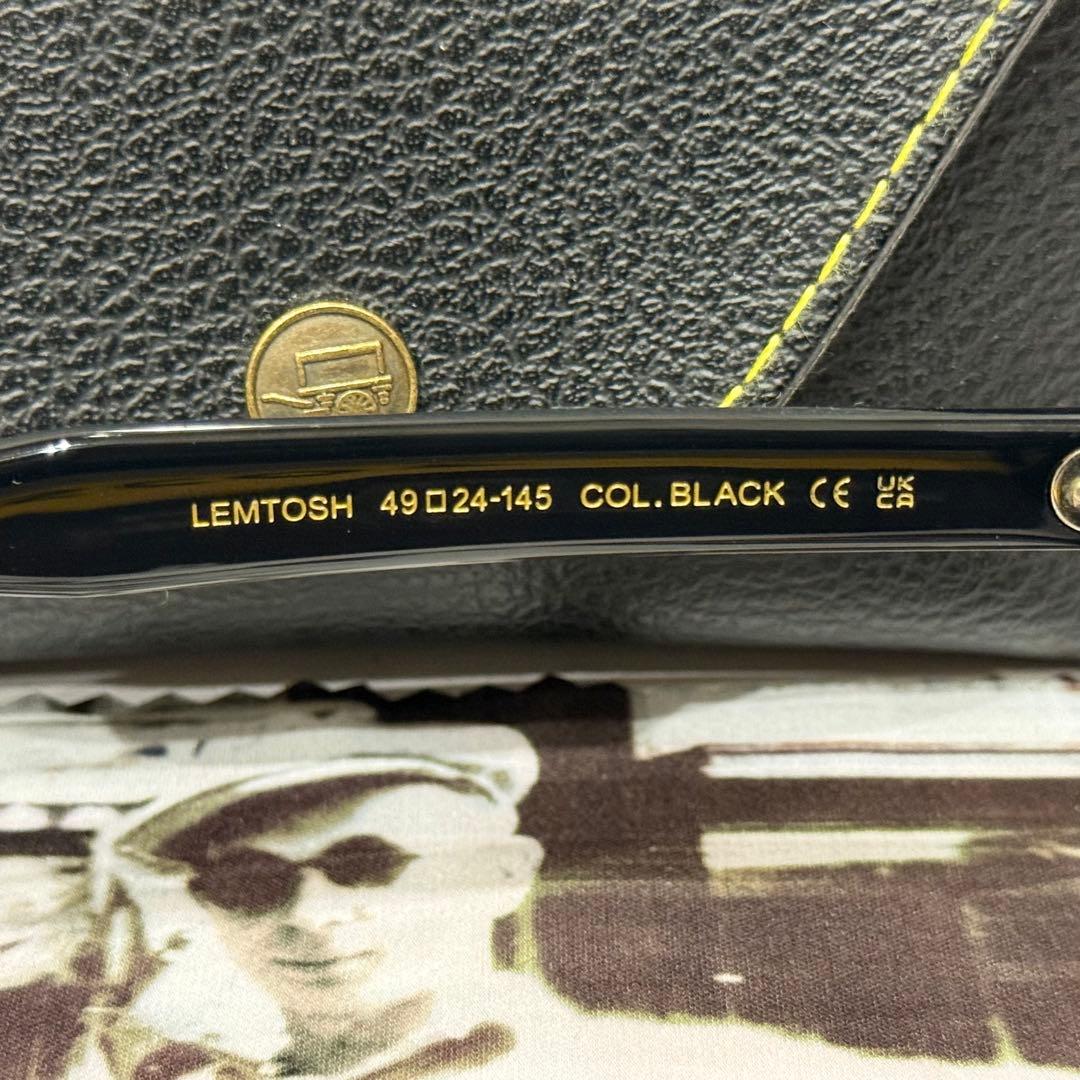 【極美品】正規品 モスコット レムトッシュ 49 黒 新品ライトグレーレンズ