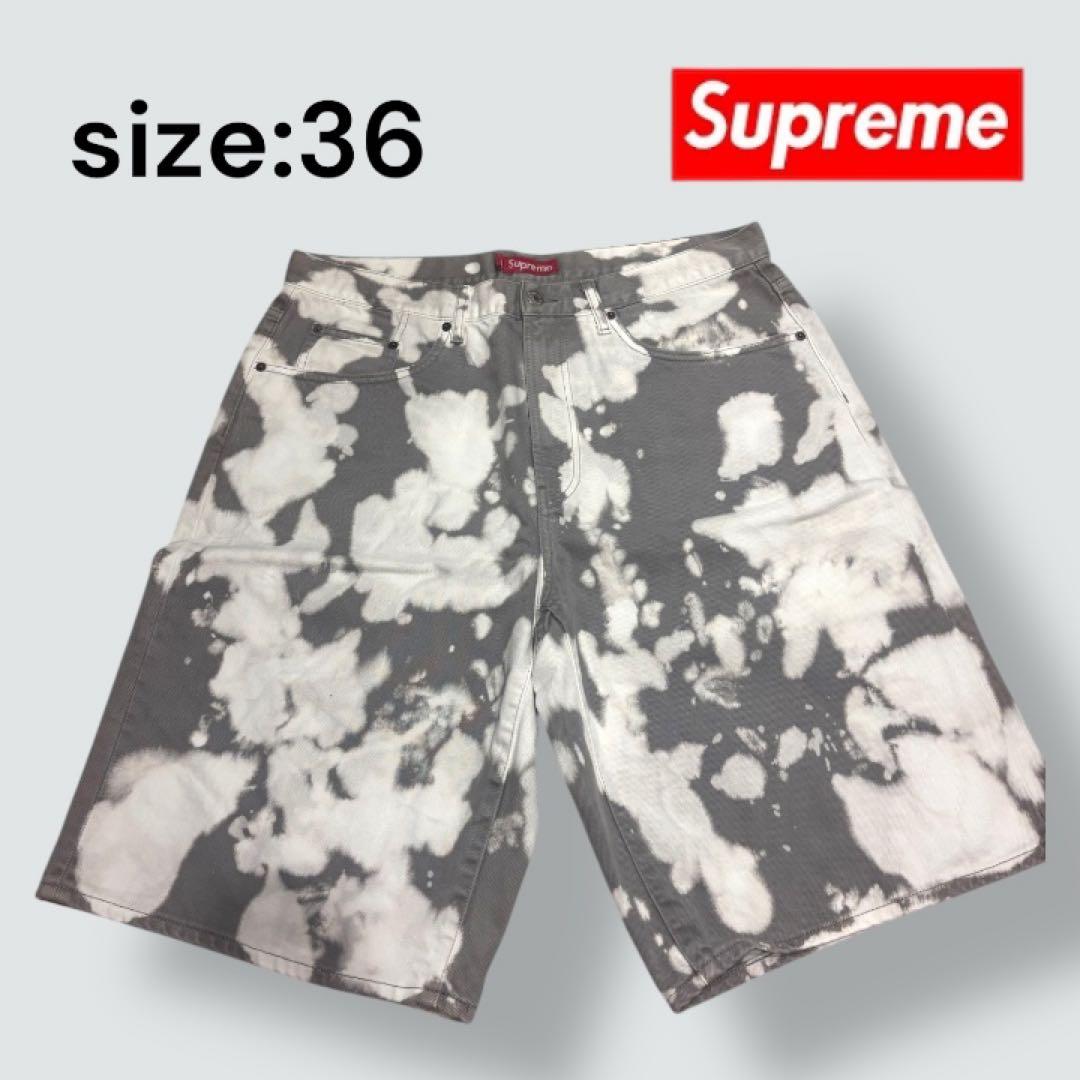 パンツ supreme baggy denim short bleached 36