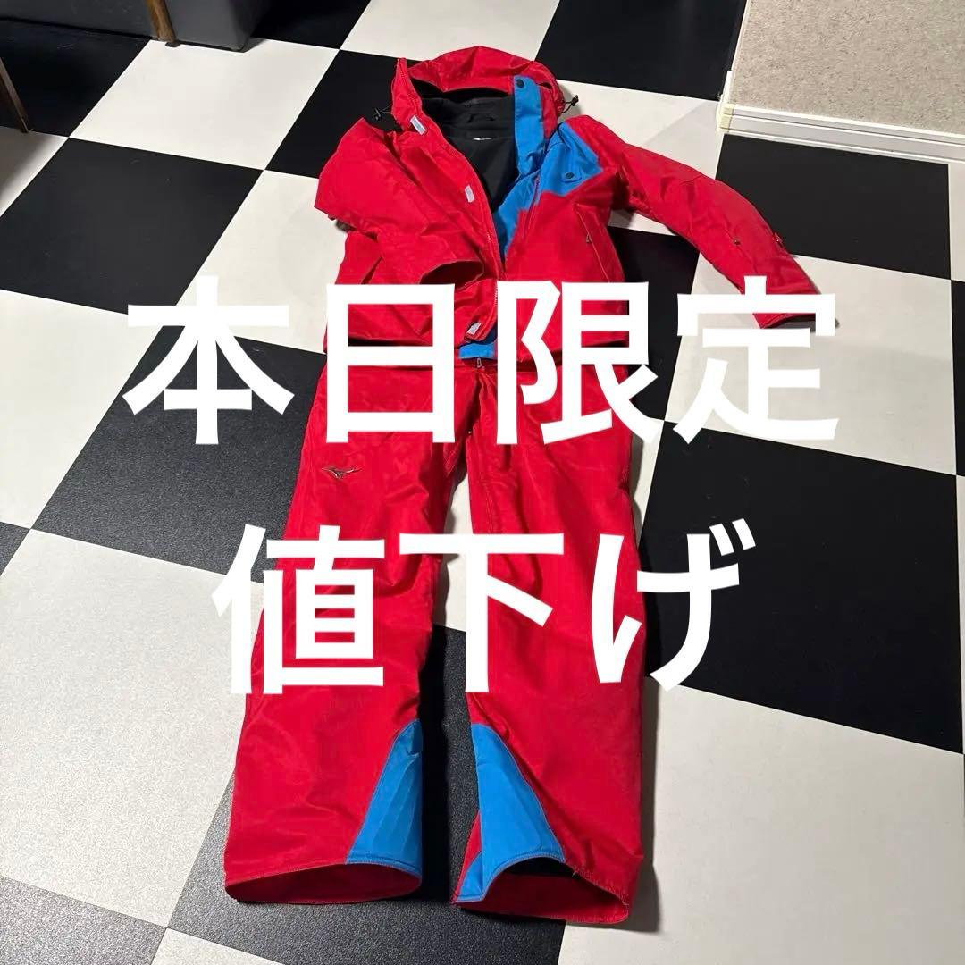本日限定値下げミズノスキーウェア 上下セット 赤/青