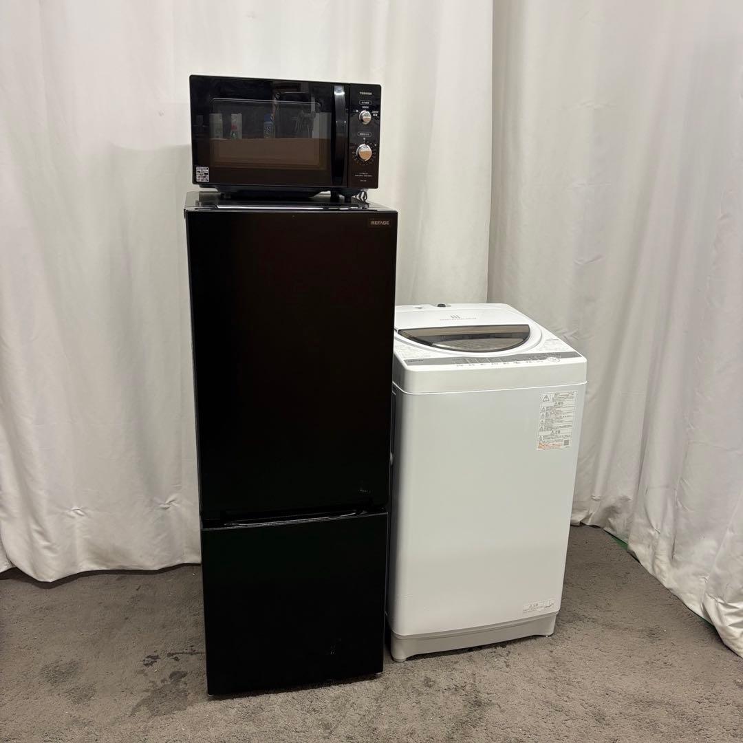 ★150　冷蔵庫　洗濯機　電子レンジ　東芝　一人暮らし　設置無料　24年製