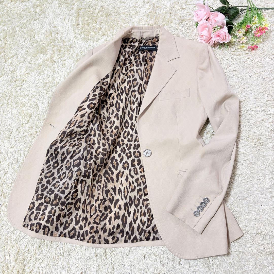ドルチェ＆ガッバーナ ドルガバ ロゴ金具 レオパード テーラードジャケット