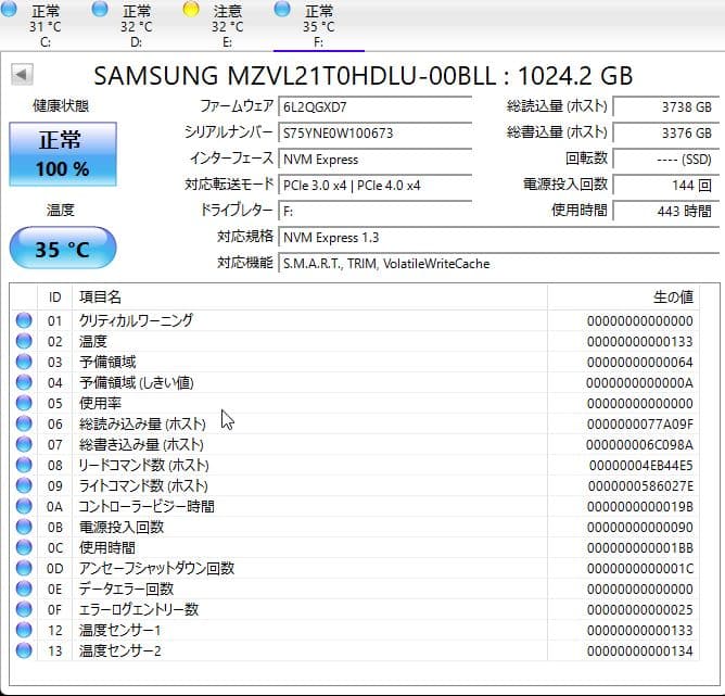 内蔵型SSD Samsung SSD MZ-VL12T0B 1TB