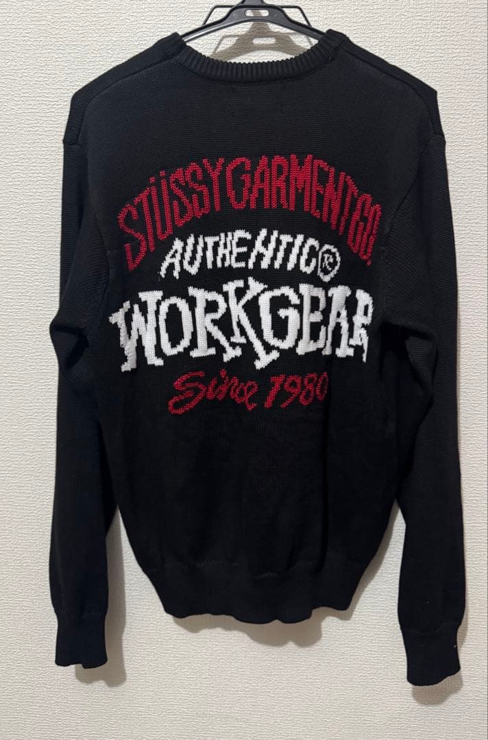 stussy 1980 ブラック ニットセーター M 人気