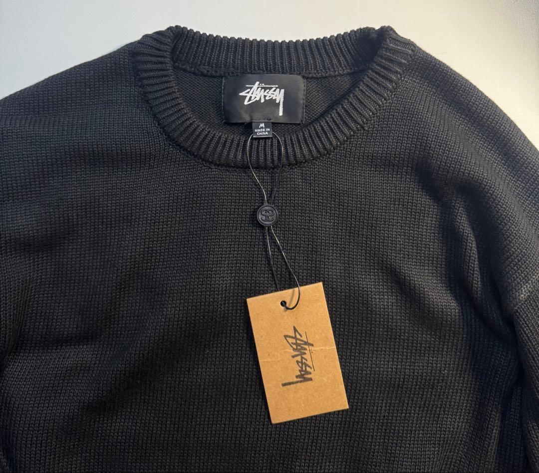 stussy 1980 ブラック ニットセーター M 人気