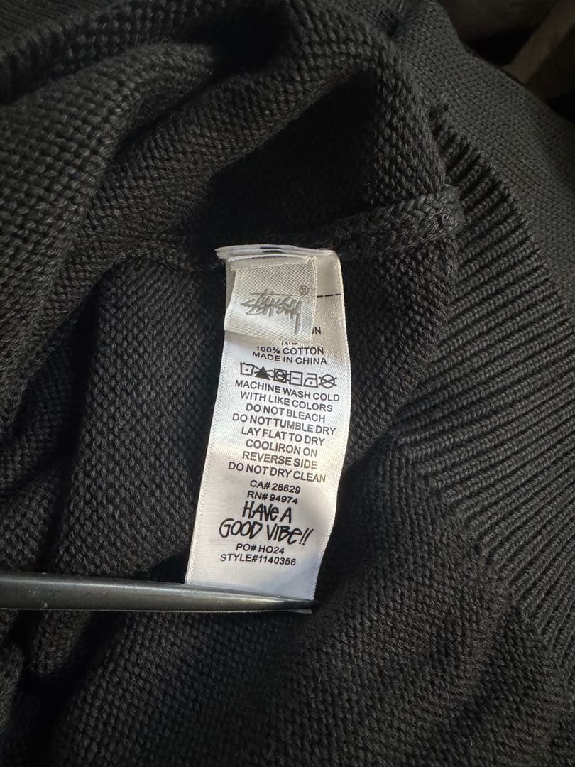 stussy 1980 ブラック ニットセーター M 人気