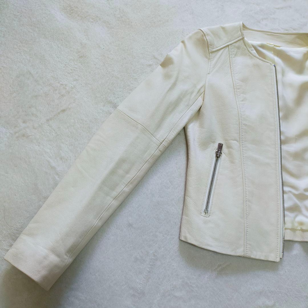 美品　ANAYI　近年モデル　34　ノーカラーレザージャケット