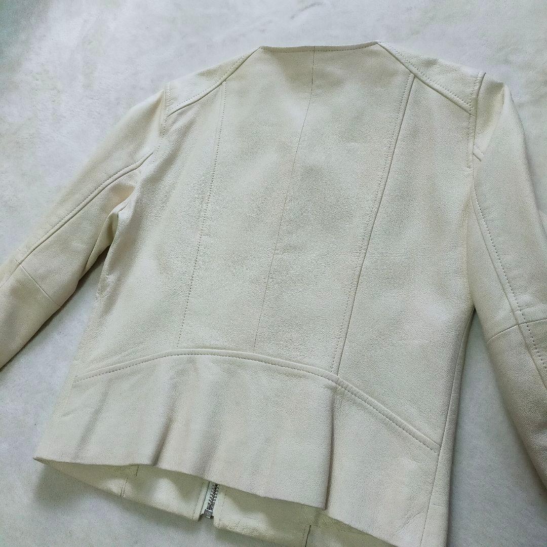 美品　ANAYI　近年モデル　34　ノーカラーレザージャケット