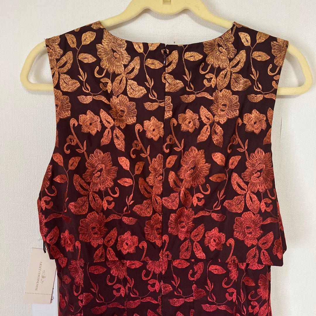 グレースコンチネンタル グラデプリント刺繍ワンピース