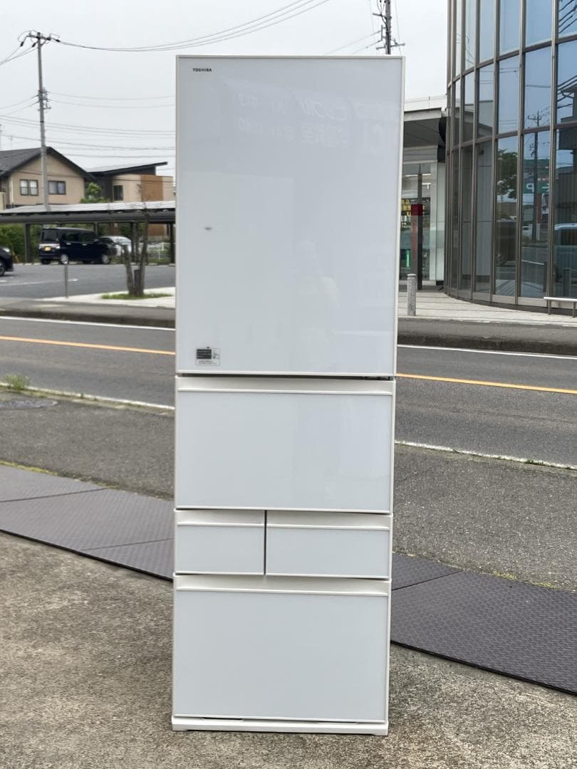 愛知岐阜/送料無料★東芝 410L冷蔵庫　GR-K41GXV(ZW)　17年製