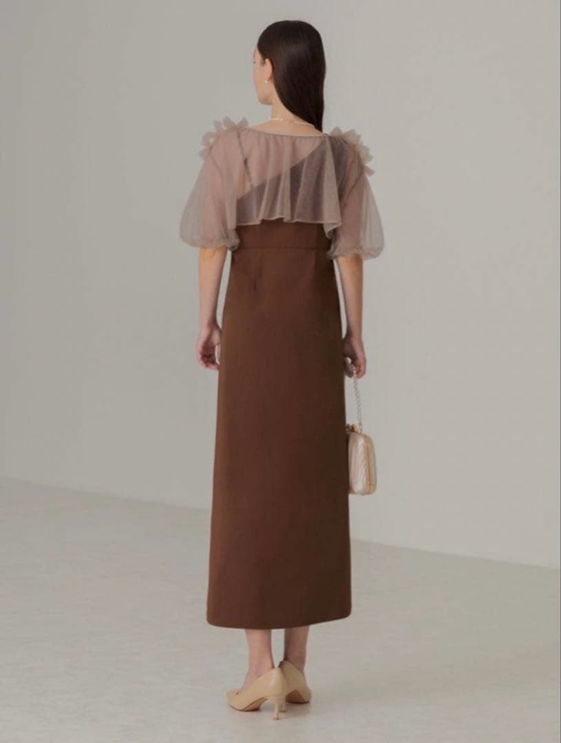 4WAYチュールフリルボレロアシンメトリードレス結婚式パーティー二次会デート