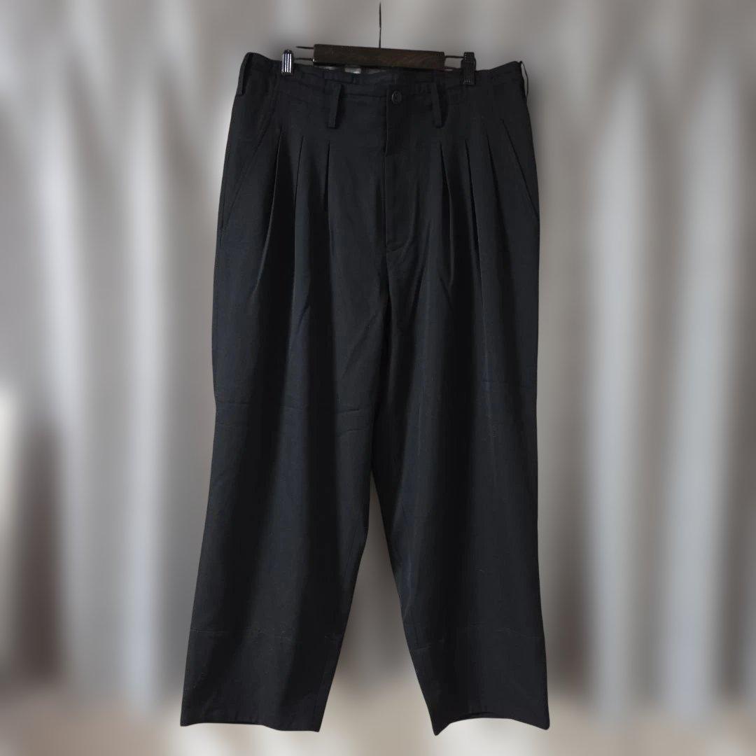 23SS 12タックフラップパンツ Yohji Yamamoto ウールギャバ