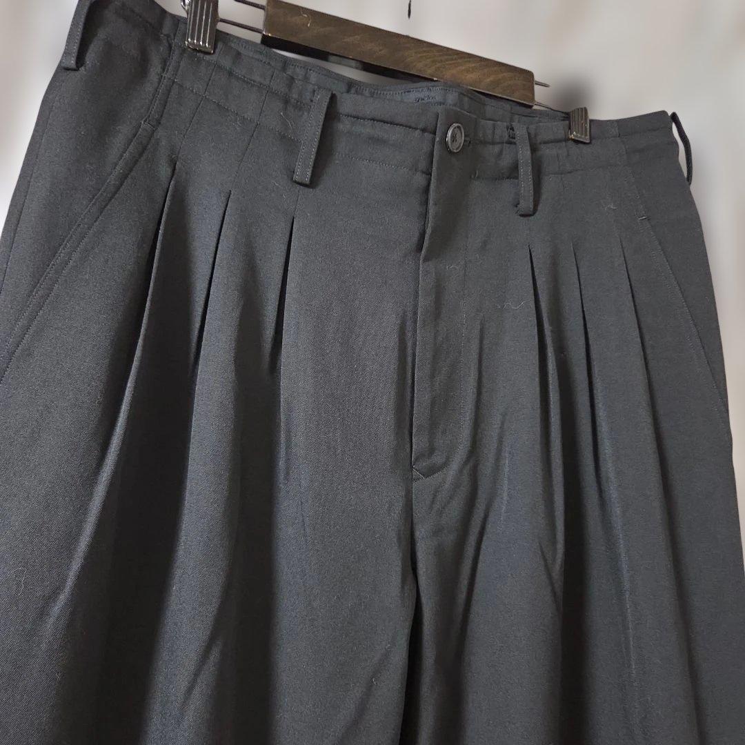 23SS 12タックフラップパンツ Yohji Yamamoto ウールギャバ