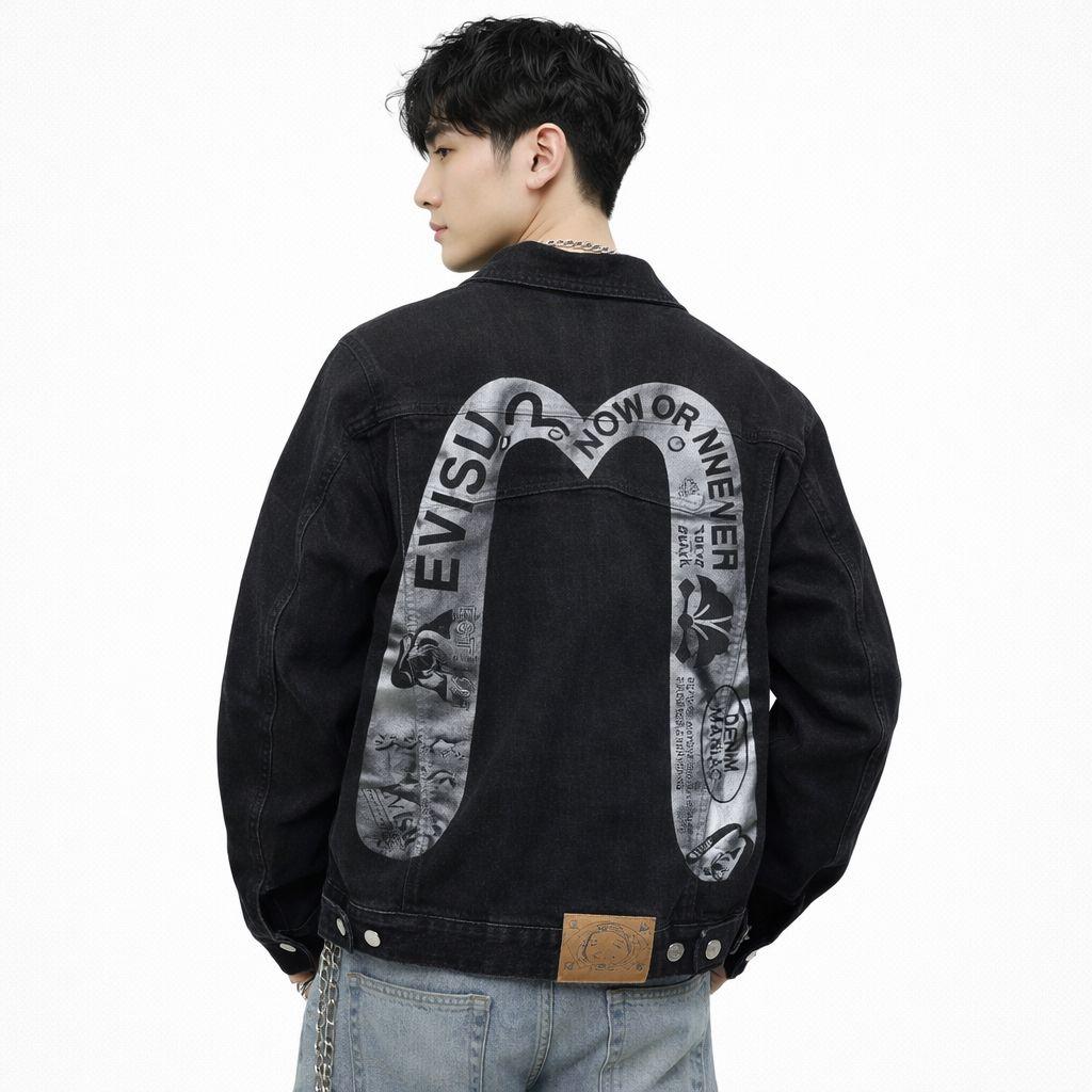 EVISU エヴィス デニムジャケット カモメ ブラック Gジャン　M