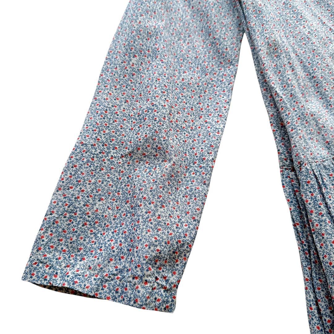 45R 45rpm コットンシルク ロング ギャザーワンピース 小花柄 前開き