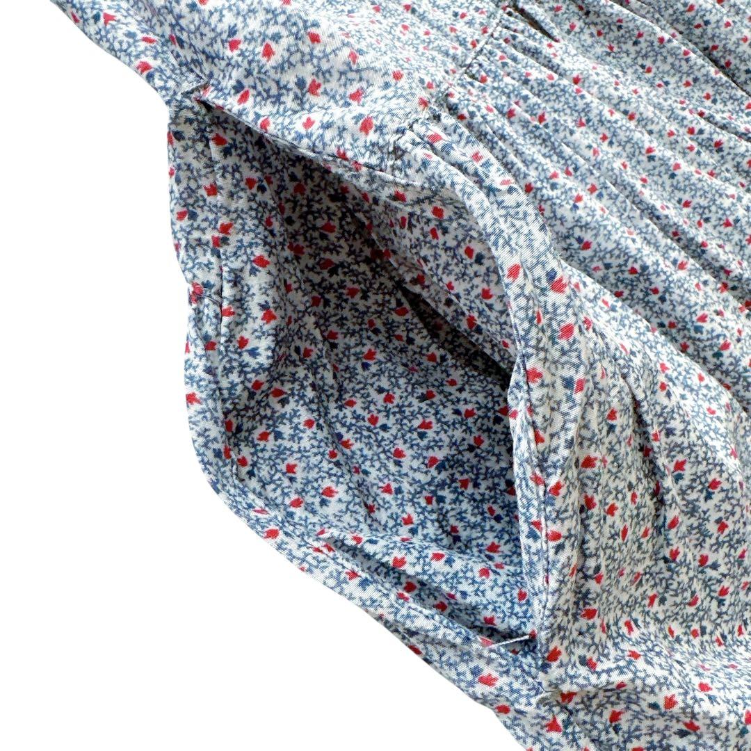 45R 45rpm コットンシルク ロング ギャザーワンピース 小花柄 前開き