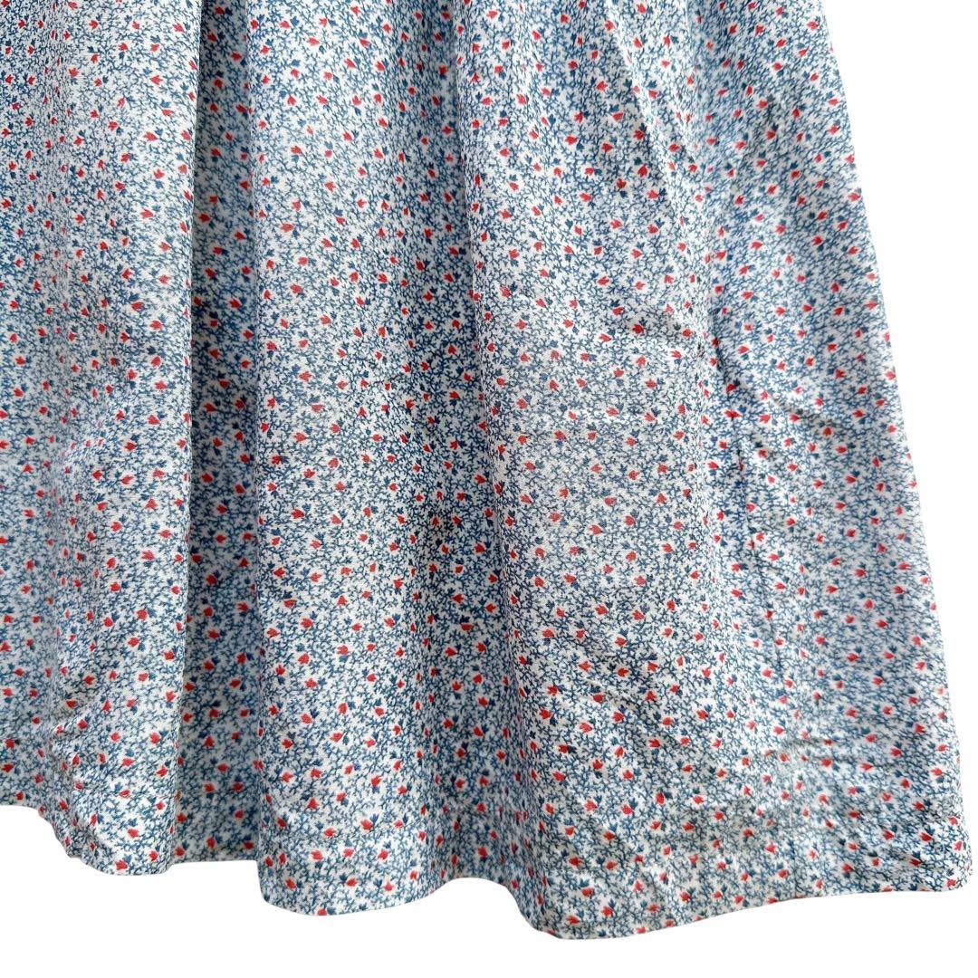 45R 45rpm コットンシルク ロング ギャザーワンピース 小花柄 前開き