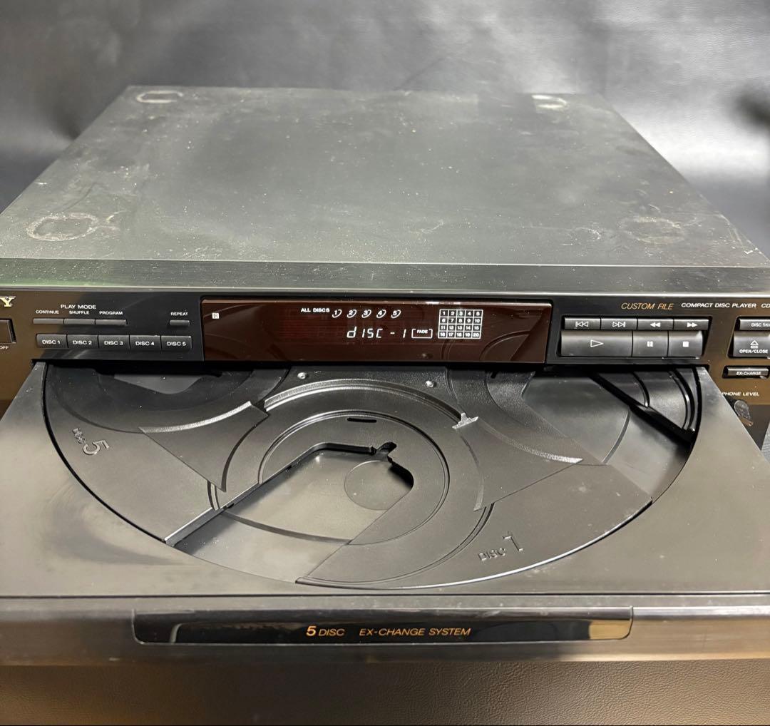 【通電確認済み】SONY CDP-C445 回転式5連装CDプレーヤー