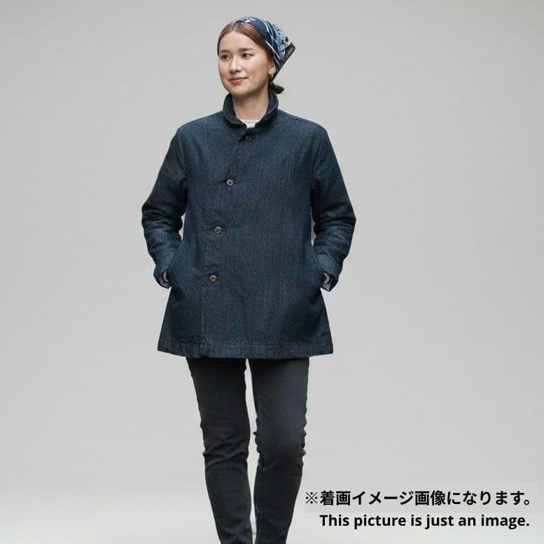 《美品》45R 変形インディゴジャケット クロスオーバー インナーキルティング
