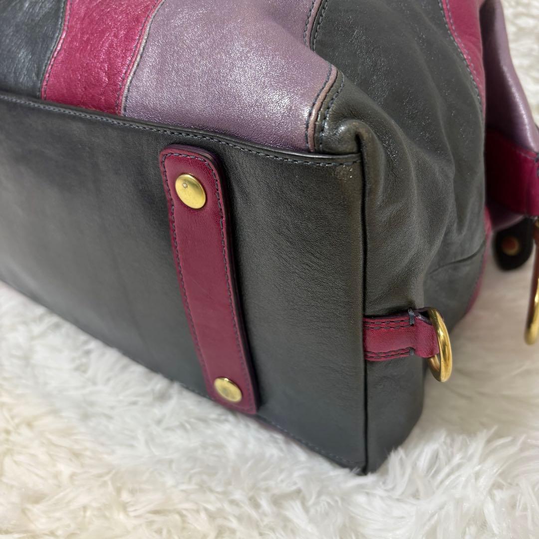 COACH コーチ　マディソン サブリナ レザー マルチカラー　ハンドバッグ