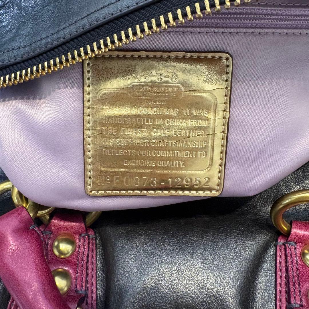 COACH コーチ　マディソン サブリナ レザー マルチカラー　ハンドバッグ