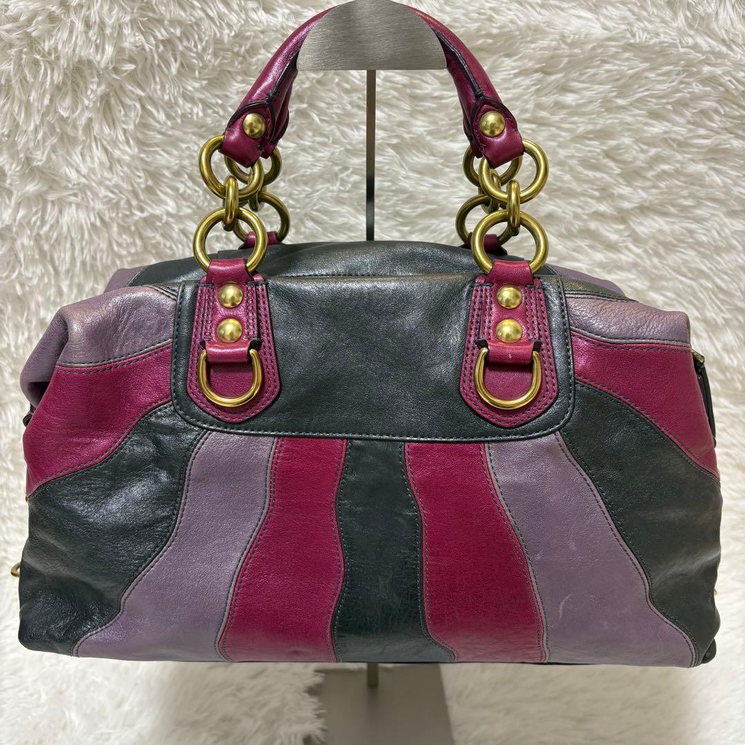 COACH コーチ　マディソン サブリナ レザー マルチカラー　ハンドバッグ