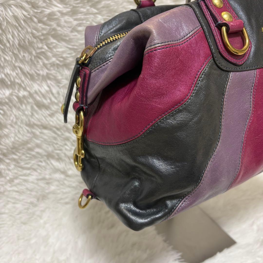 COACH コーチ　マディソン サブリナ レザー マルチカラー　ハンドバッグ